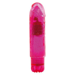 Realistyczny różowy żelowy wibratorek - 13,5 cm
