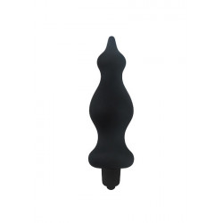 Wibrujący plug analny w kolorze czarnym - 14 cm