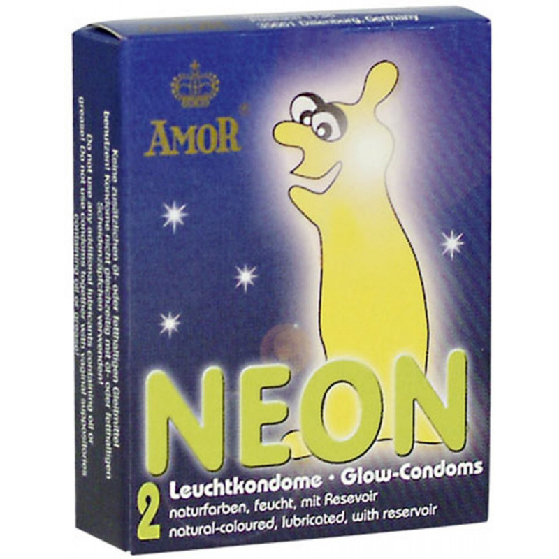 Prezerwatywy świecące w ciemności Amor NEON - 2 szt.