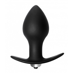 Korek analny z wibracjami w kolorze czarnym - 7,6 cm
