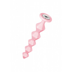 Różowy pręt analny w kształcie rombów - 16 cm