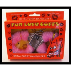 Furry cuffs, colour pink, in colour box